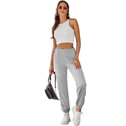 Damen Jogginghose Elastischer Bund Mit Streifen