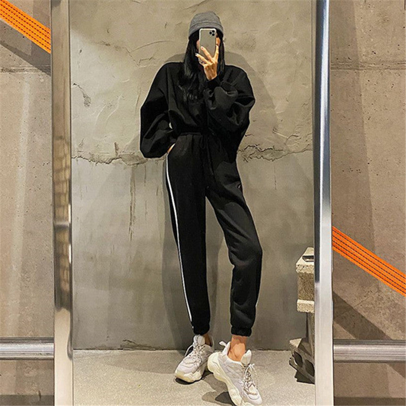 Damen Freizeit-Set Oversized Pullover Jogginghose Norvielle
