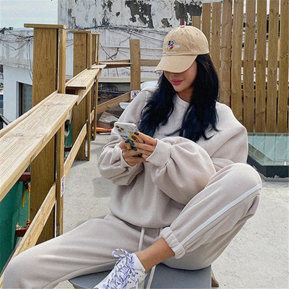 Damen Freizeit-Set Oversized Pullover Jogginghose Norvielle - Norvielle