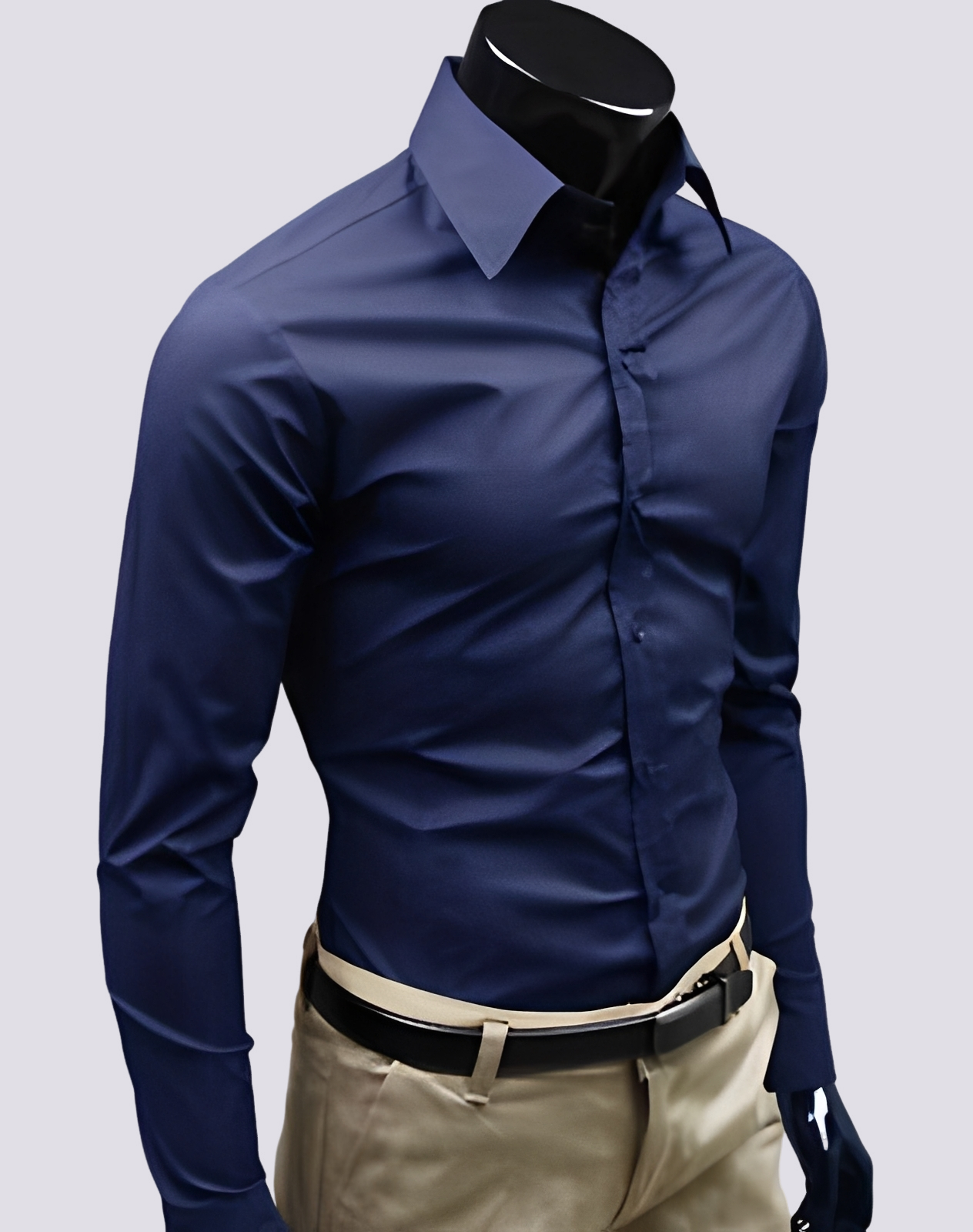 Herren Langarmhemd Elegantes Design Weiß - Norvielle