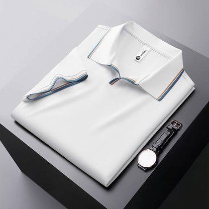 Herren Poloshirt Formelles Baumwoll-Hemd Weiß