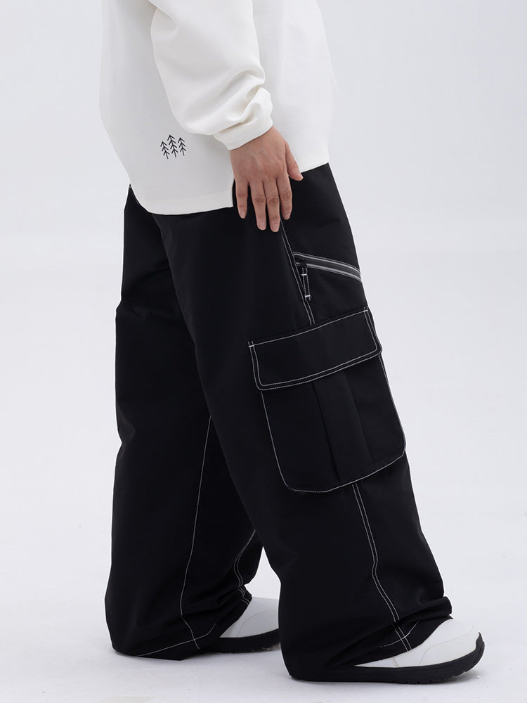 Damen Oversize Hose Baggy Beinform Cargotaschen