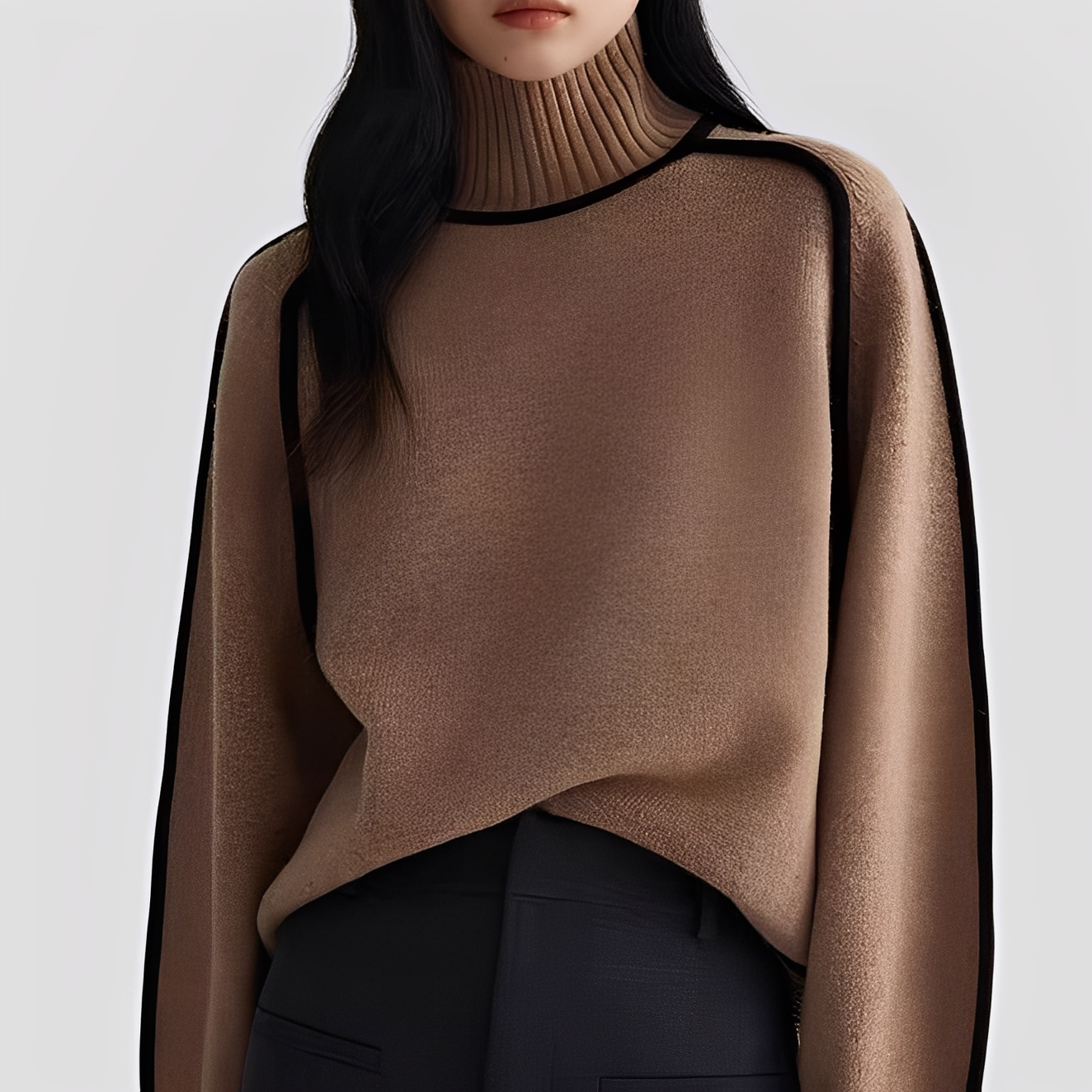 Damen Rollkragenpullover Entspannter Look