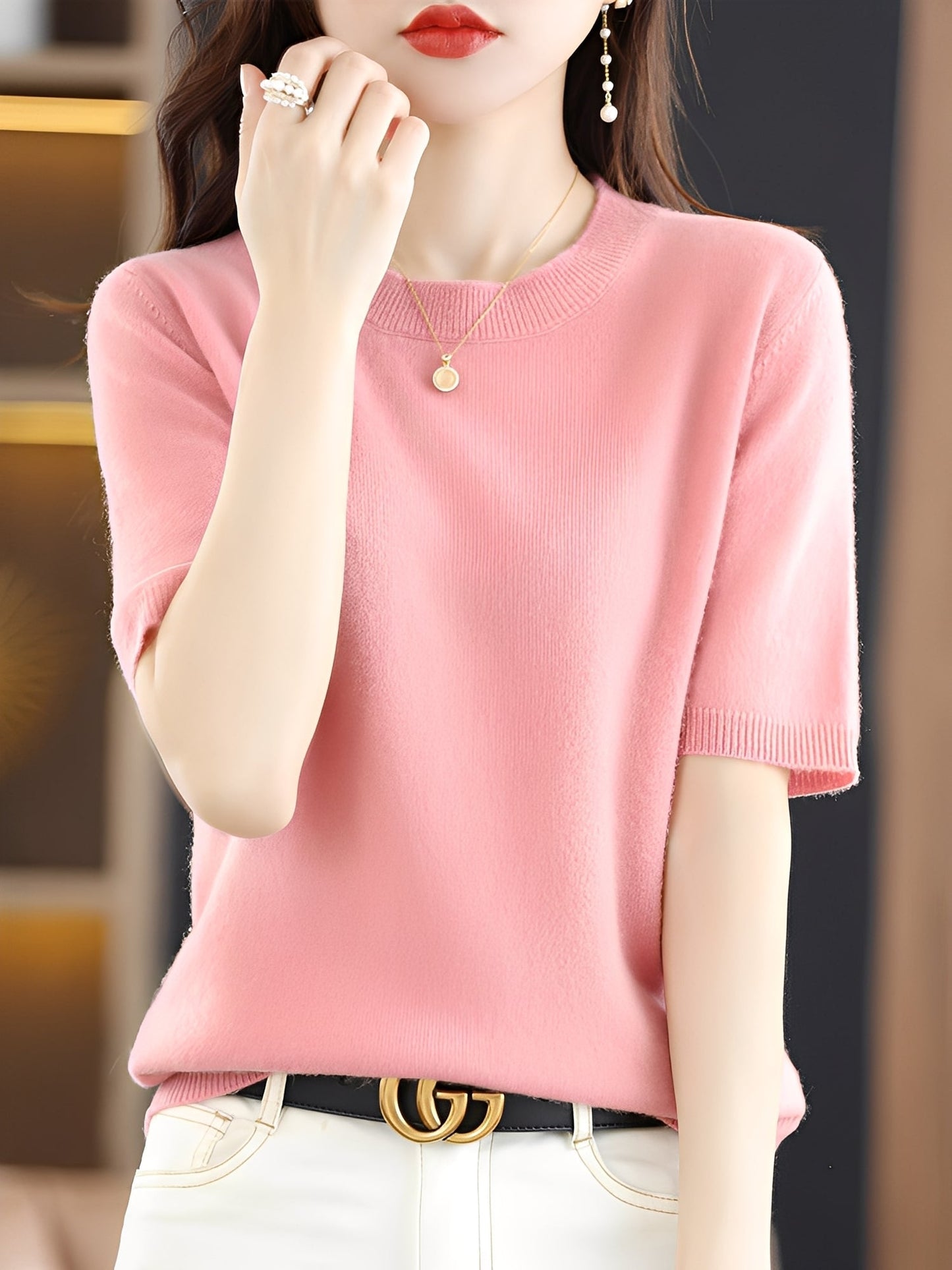 Damen Kurzarm-Pullover - Norvielle