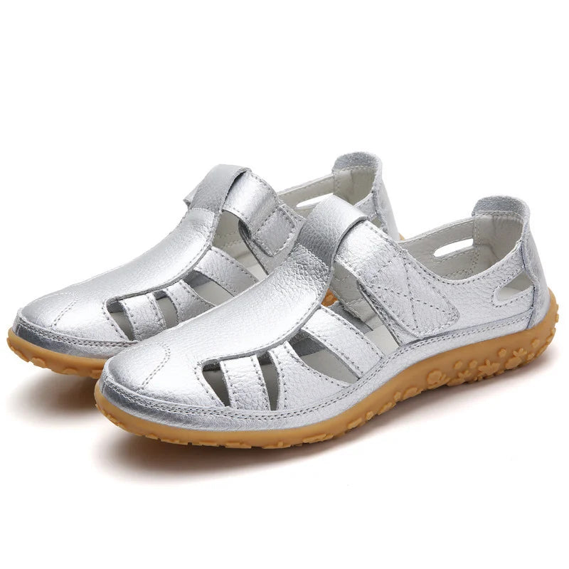 Norvielle Damen Sandalen Zeitlos Leder