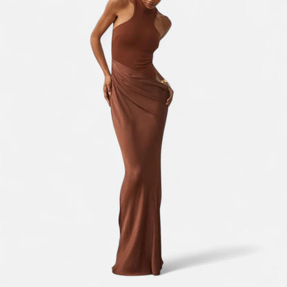 Damen Maxikleid Cut-Out Neckholder
