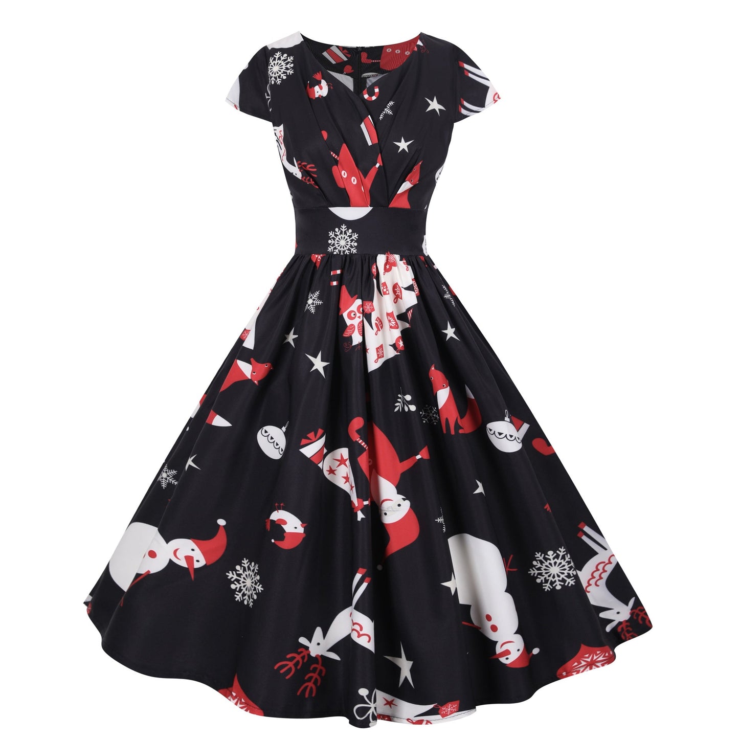 Damen Swingkleid Festlich Motiv Schwingrock - Norvielle