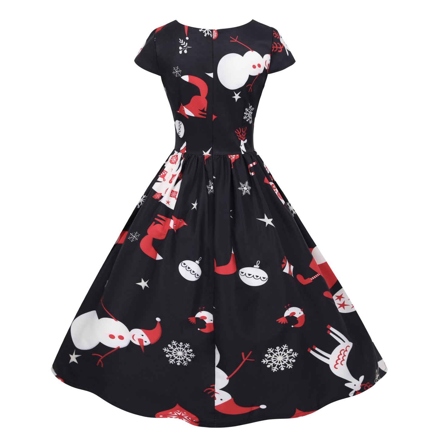 Damen Swingkleid Festlich Motiv Schwingrock