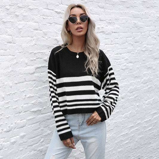 Damen Strickpullover Gestreift Weit Norvielle - Norvielle