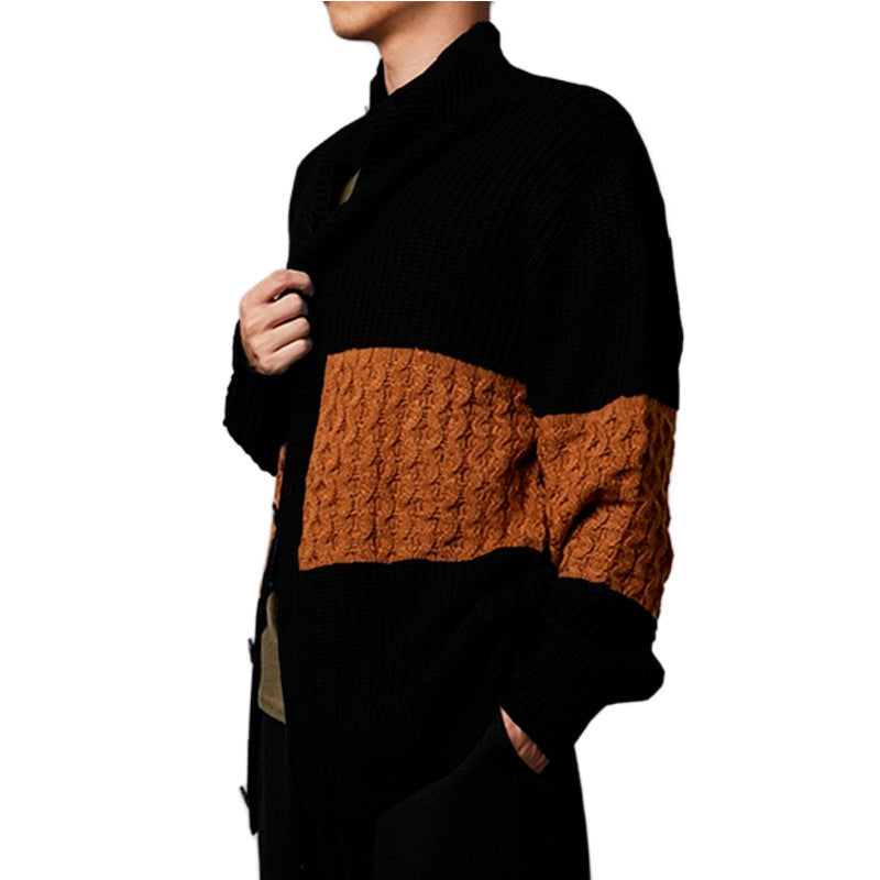 Herren Strickjacke Zwei-Ton Optik Komfort