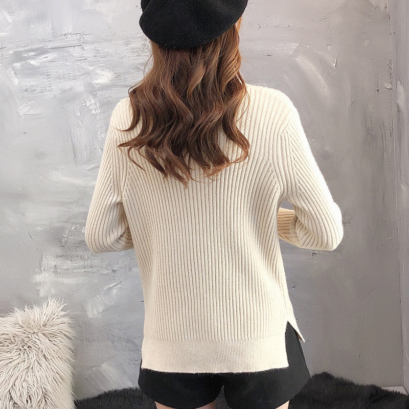 Damen Strickpullover Stehkragen Strukturiert Norvielle