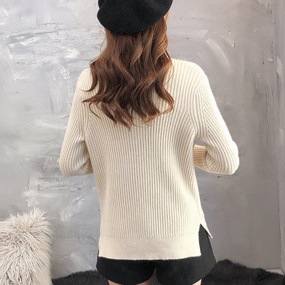 Damen Strickpullover Stehkragen Strukturiert Norvielle