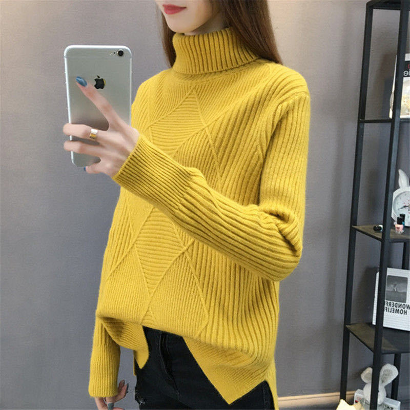 Damen Strickpullover Stehkragen Strukturiert Norvielle