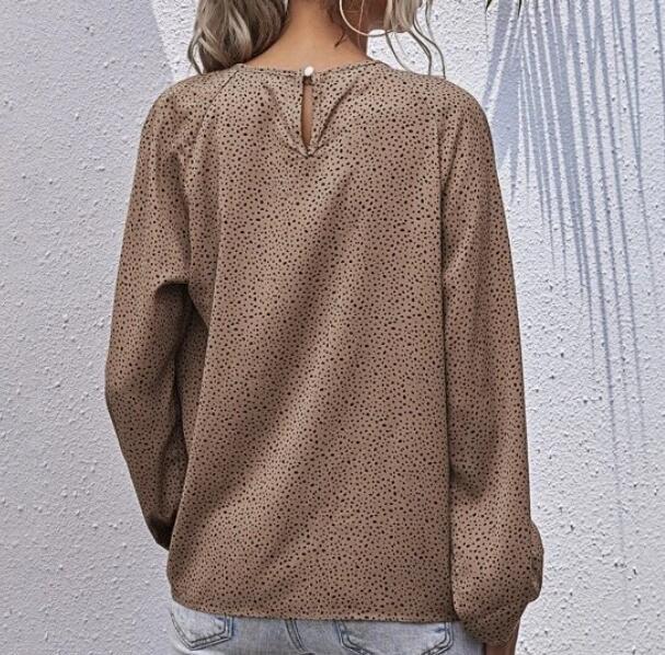 Damen Bluse Rüschendetail Allover-Muster Norvielle