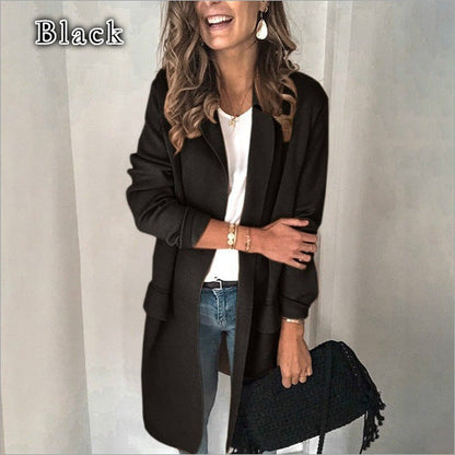 Damen Langjacke mit Taschen Lockerer Schnitt Norvielle