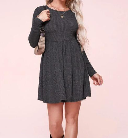 Damen Jerseykleid Länge Knie Langärmlig Norvielle