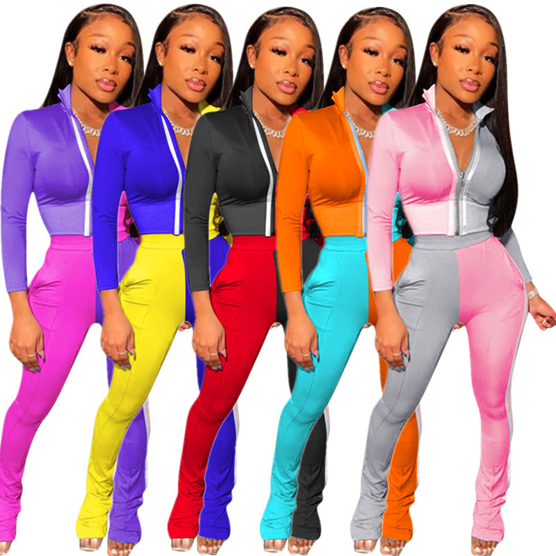 Damen Jumpsuit Hochkragen Elegante Seitenschlitzen Norvielle - Norvielle