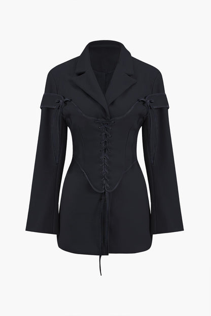 Damen Zweiteiler-Set Blazer Korsett-Schnürung