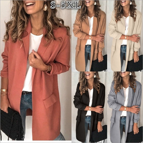 Damen Langjacke mit Taschen Lockerer Schnitt Norvielle - Norvielle
