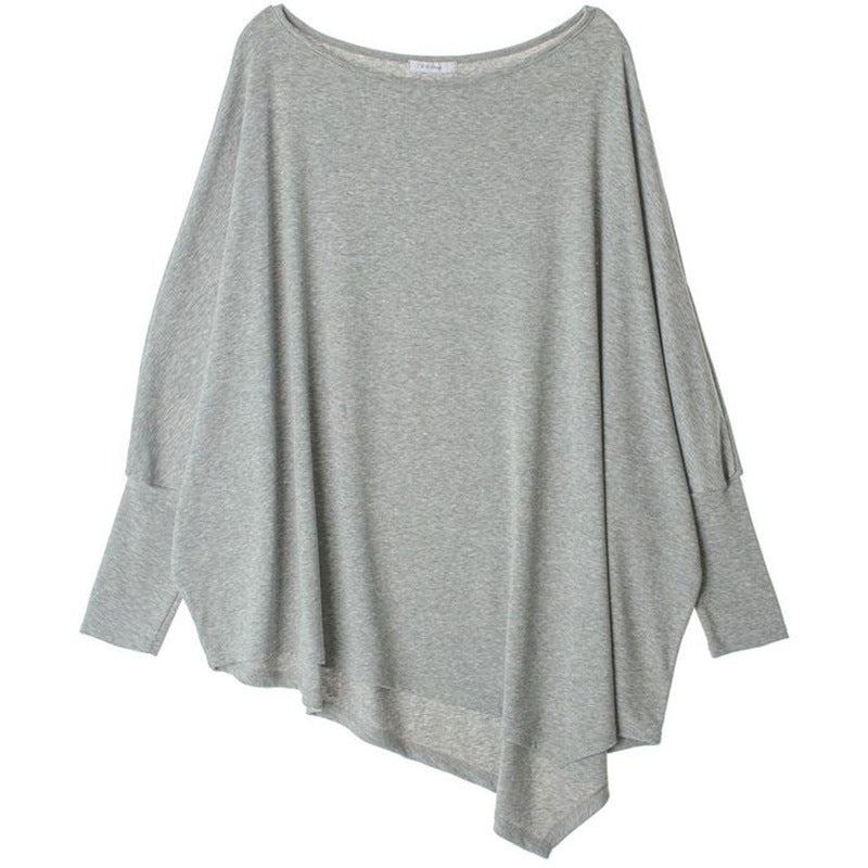 Damen Oversized Oberteil Asymmetrisch Lässig Norvielle