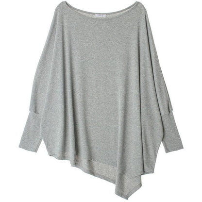 Damen Oversized Oberteil Asymmetrisch Lässig Norvielle
