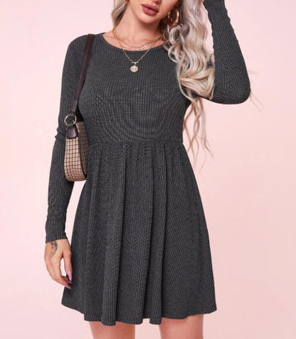 Damen Jerseykleid Länge Knie Langärmlig Norvielle