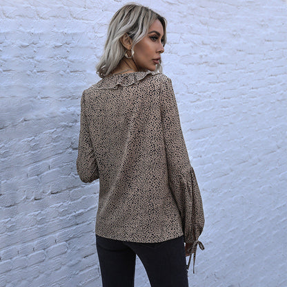 Damen Bluse Rüschendetails Puffärmel Norvielle