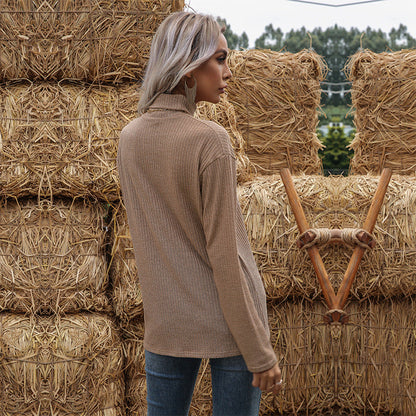 Damen Rollkragenpullover Norvielle mit Knöpfen
