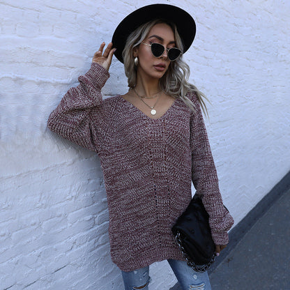 Damen Strickpullover Oversized V-Ausschnitt Norvielle - Norvielle