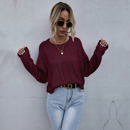 Damen Strickpullover Oversized Zopfmuster Norvielle