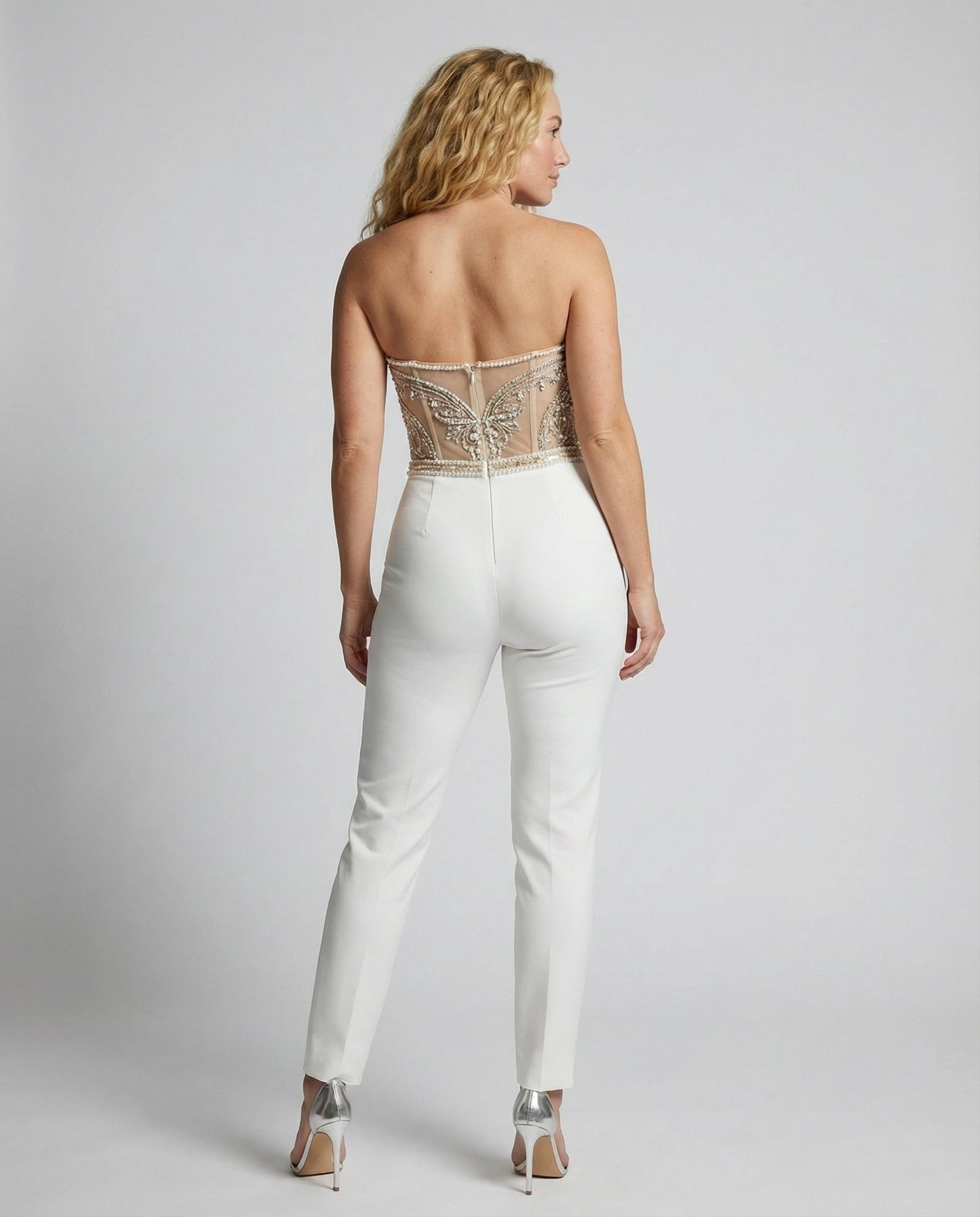 Damen Trägerloser Jumpsuit Elegant