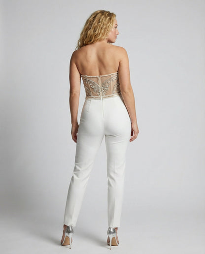 Damen Trägerloser Jumpsuit Elegant