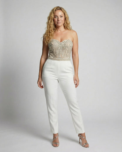 Damen Trägerloser Jumpsuit Elegant - Norvielle