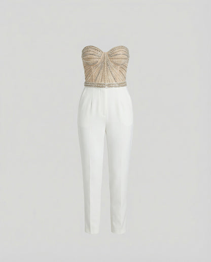 Damen Trägerloser Jumpsuit Elegant