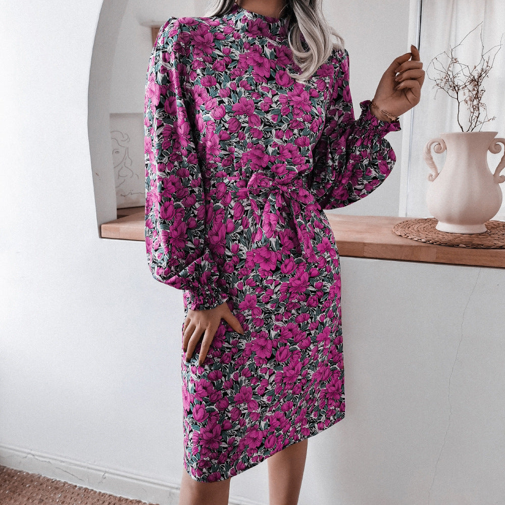 Damen Blusenkleid Floralmuster Baumwolle Norvielle