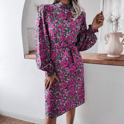 Damen Blusenkleid Floralmuster Baumwolle Norvielle