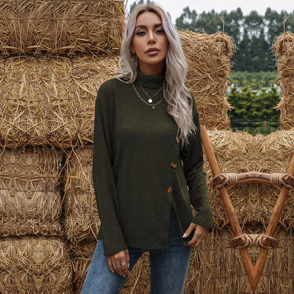 Damen Rollkragenpullover Norvielle mit Knöpfen
