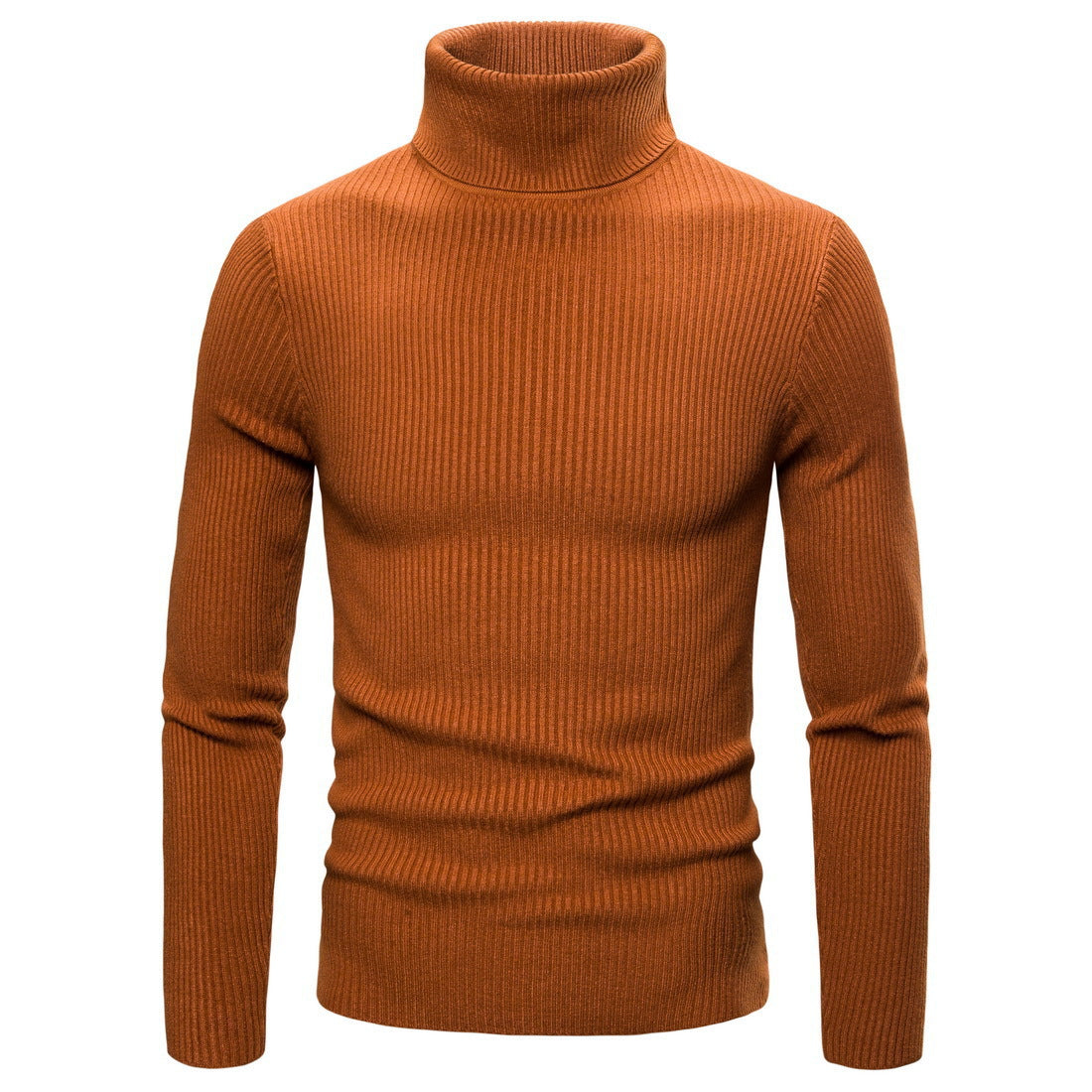 Damen Rollkragenpullover Feinstrick Rippenmuster Beige