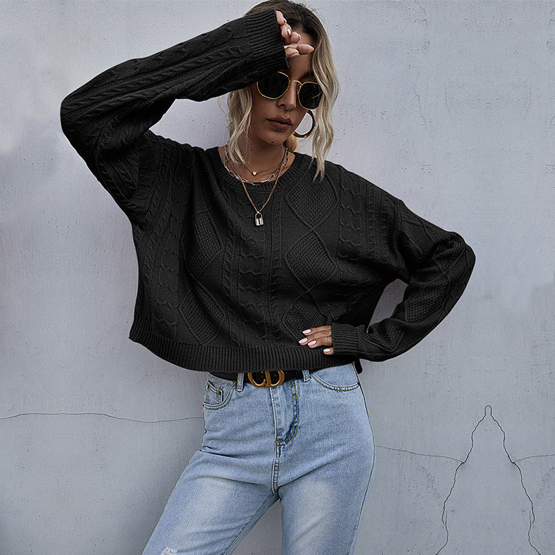Damen Strickpullover Oversized Zopfmuster Norvielle