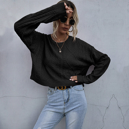 Damen Strickpullover Oversized Zopfmuster Norvielle