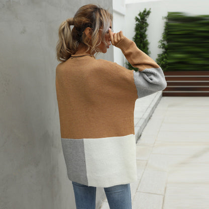 Damen Pullover Modisch Farbblock Norvielle