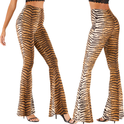 Damen Flared Leggings Tigerprint Norvielle