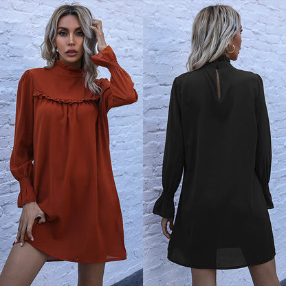 Damen Minikleid mit Puffärmeln und Rüschendetails Norvielle