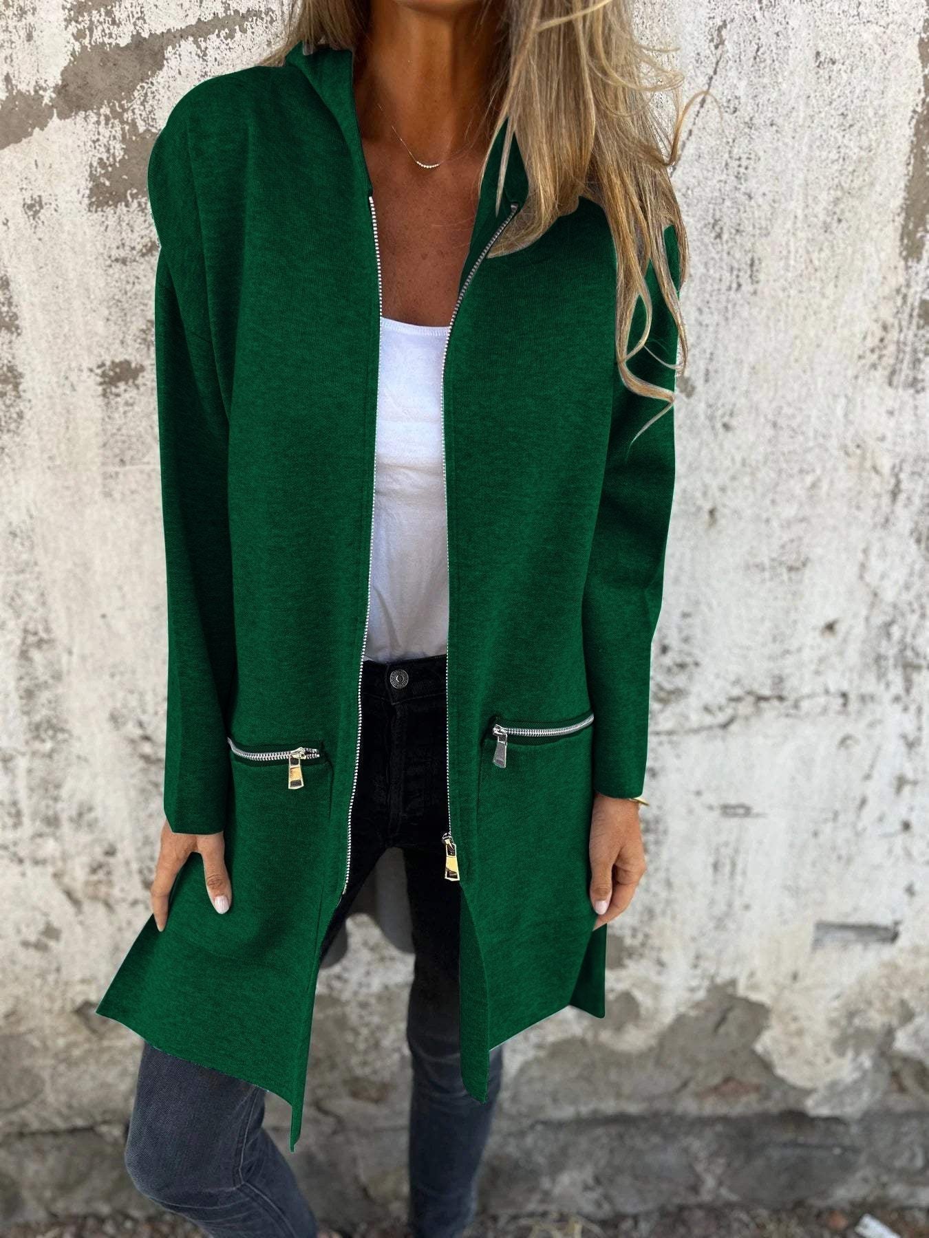 Damen Trenchcoat Lässig Wollmix