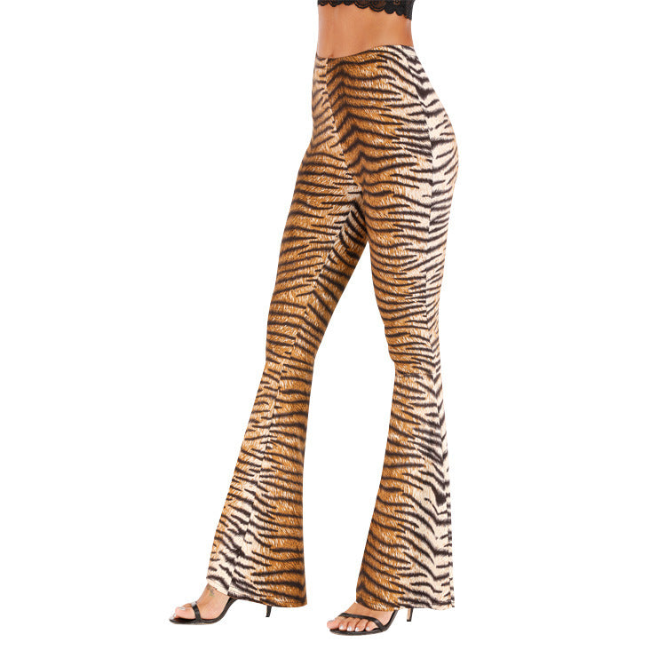 Damen Flared Leggings Tigerprint Norvielle