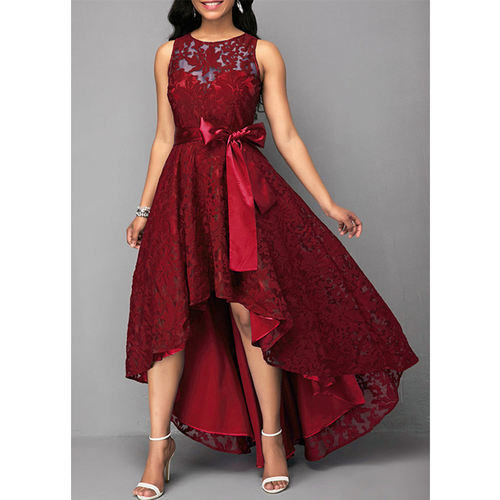 Norvielle Damen Asymmetrisches Spitzenkleid - Norvielle