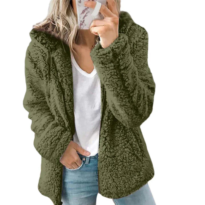 Damen Teddy Mantel Warm
