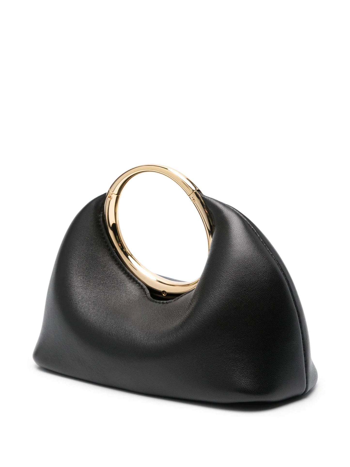 ivorene ringtasche frontansicht mit gewölbter form und goldring