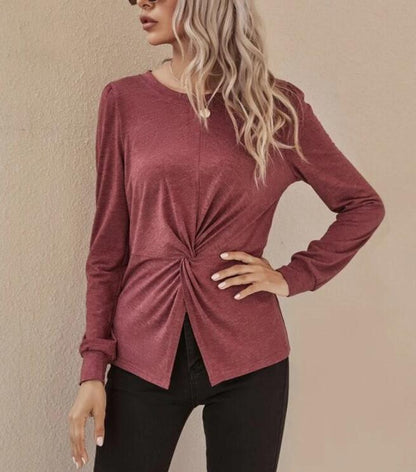 Damen Langarmshirt Elegantes Design Norvielle