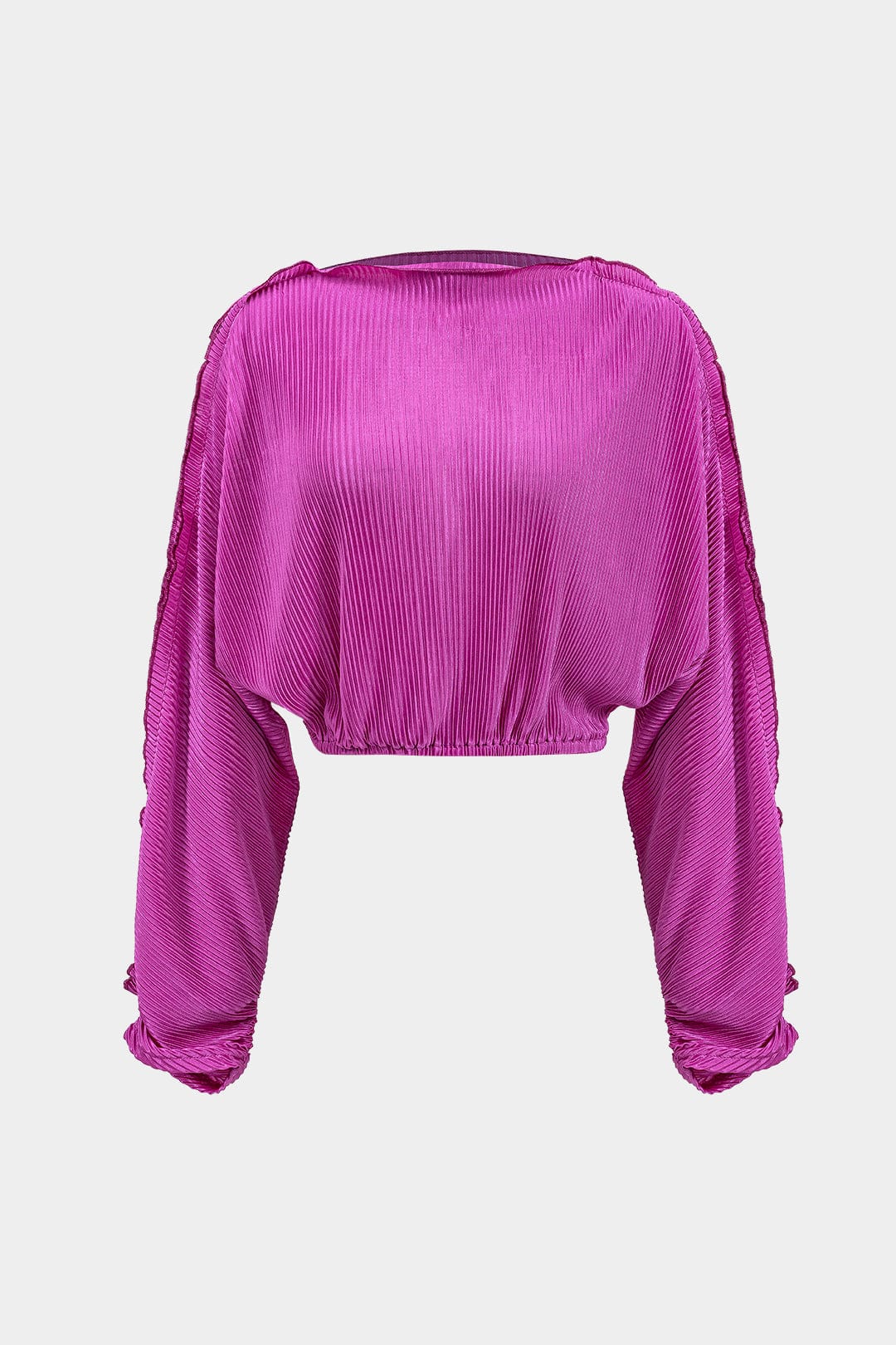 Elegantes Damen Plissee-Zweiteiler-Set Crop- Weithose
